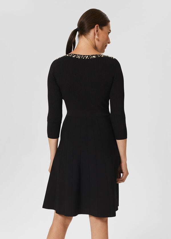 Hobbs Emily Knitted Sequin Dress Black