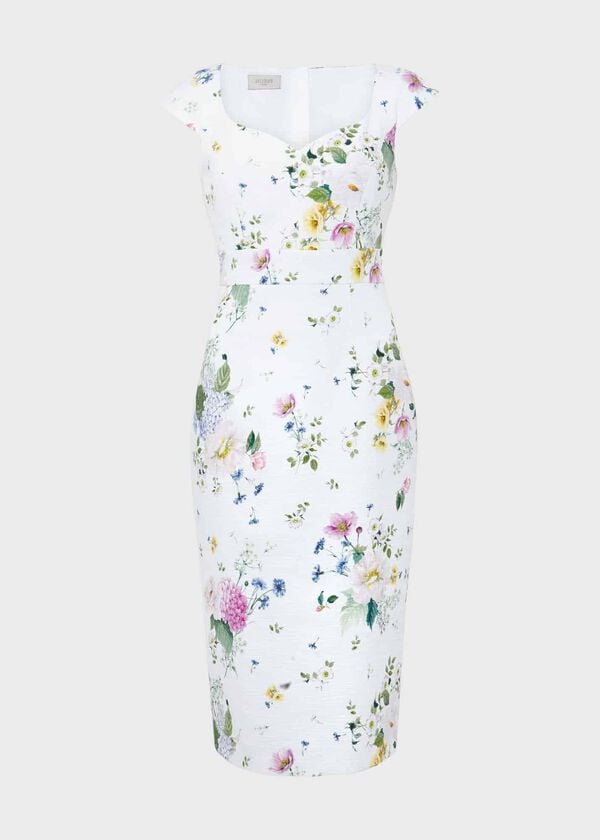 Hobbs Emmaline Dress Ivory Multi