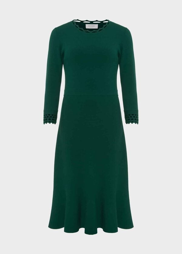 Hobbs Erin Knitted Dress Evergreen