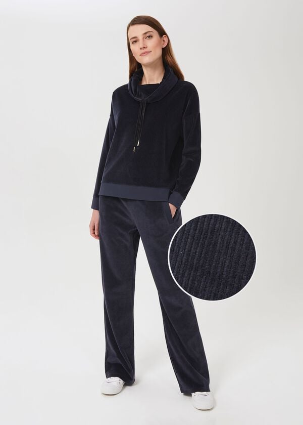 hobbs Erin Velvet Trouser Midnight Navy