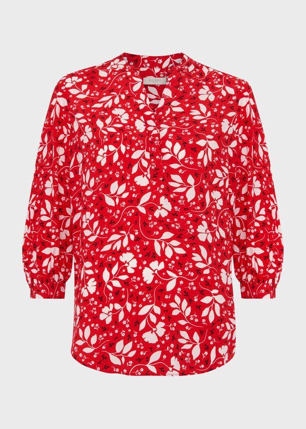 Hobbs Essie Blouse Red Multi