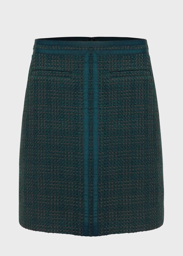 Hobbs Estella Tweed Skirt Deep Pine Green