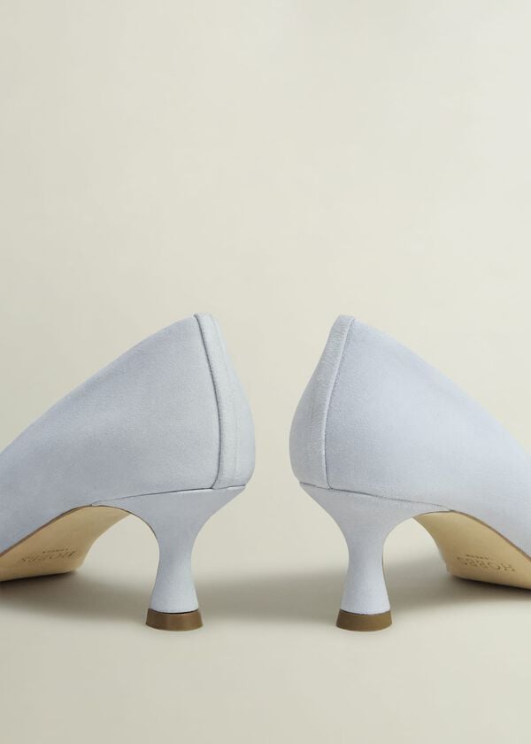 Hobbs Esther Suede Court Shoes Pale Blue