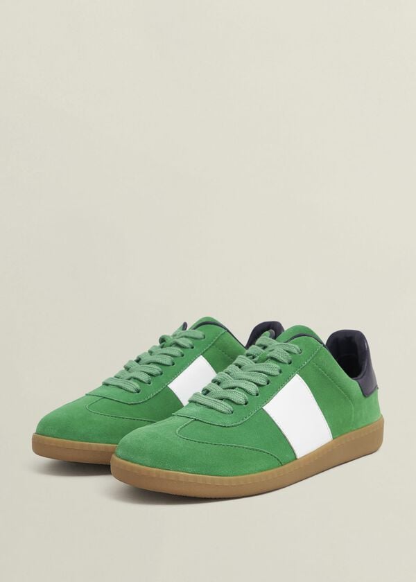 Hobbs Etta Suede Trainers Green Multi