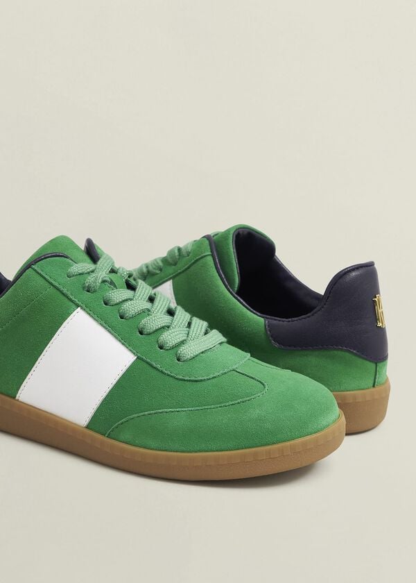 Hobbs Etta Suede Trainers Green Multi