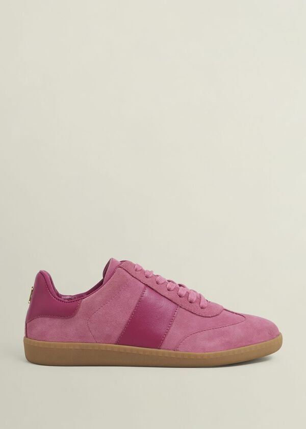 hobbs Etta Suede Trainers Pink Multi