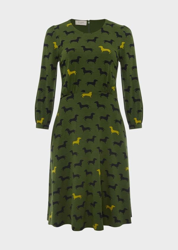 Hobbs Etty Jersey Dress Mid Fern Green