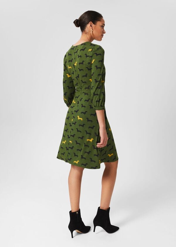 Hobbs Etty Jersey Dress Mid Fern Green
