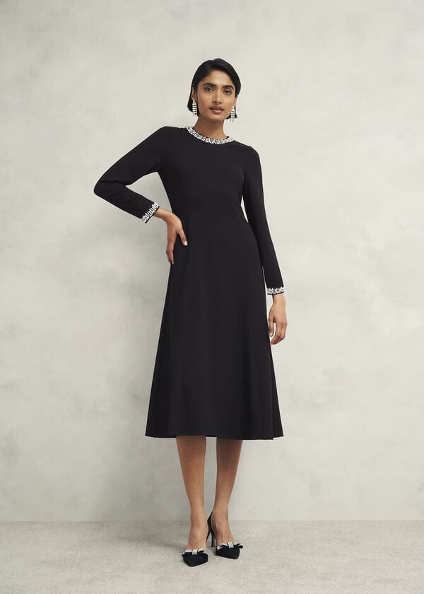 hobbs Eugenie Trim Detail Dress Hobbs Black