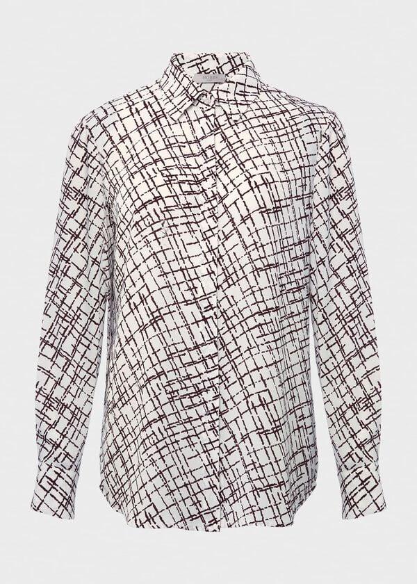 Hobbs Eva Shirt Ivory Plum