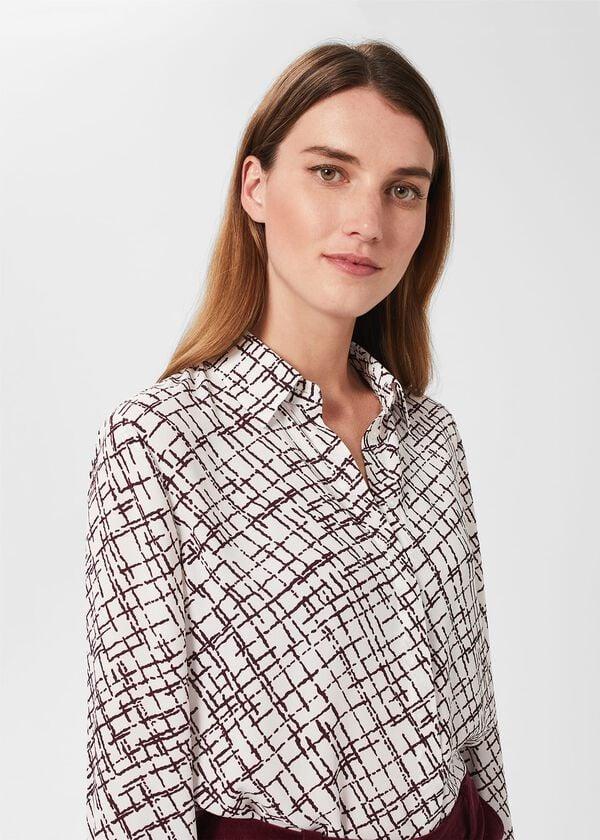 Hobbs Eva Shirt Ivory Plum