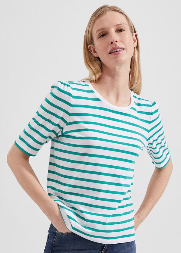 hobbs Eva Stripe Top White Aruba