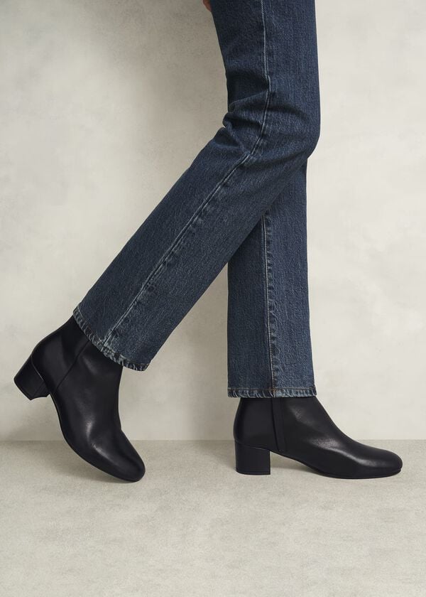 hobbs Evelyn Leather Ankle Boots Black