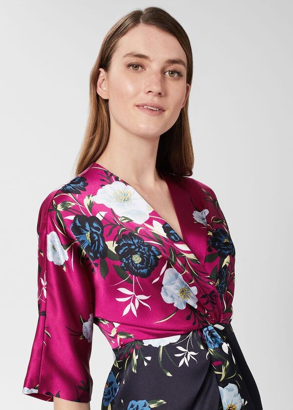 Hobbs Farrah Dress Purple Navy
