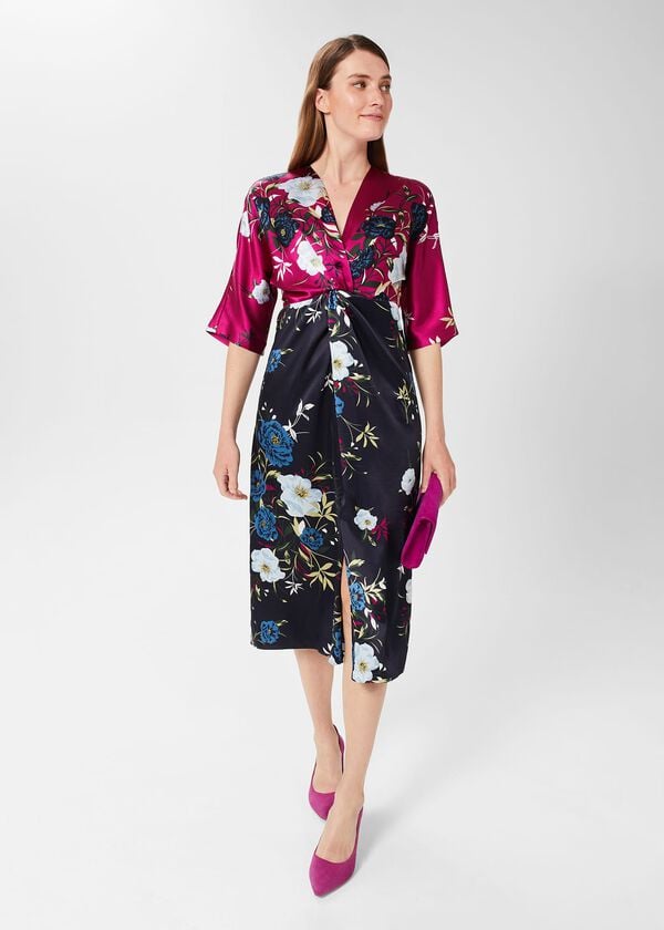 hobbs Farrah Dress Purple Navy