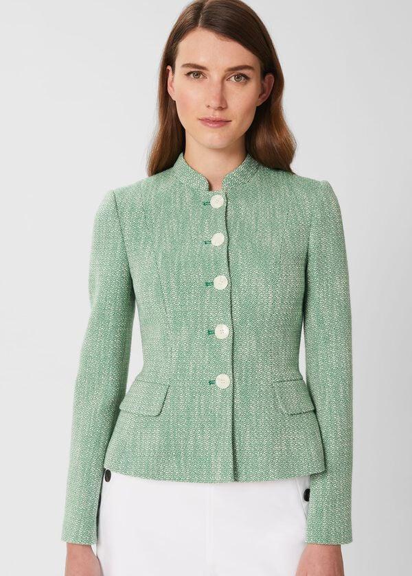 Hobbs Farren Tweed Jacket Green