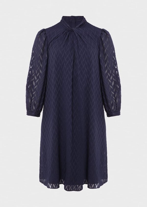 Hobbs Faye A Line Dress Navy
