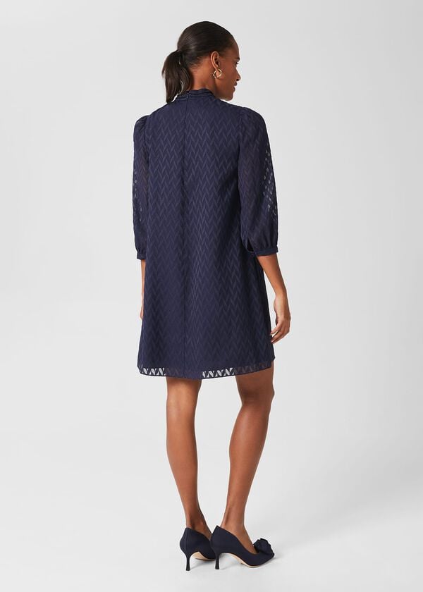 Hobbs Faye A Line Dress Navy