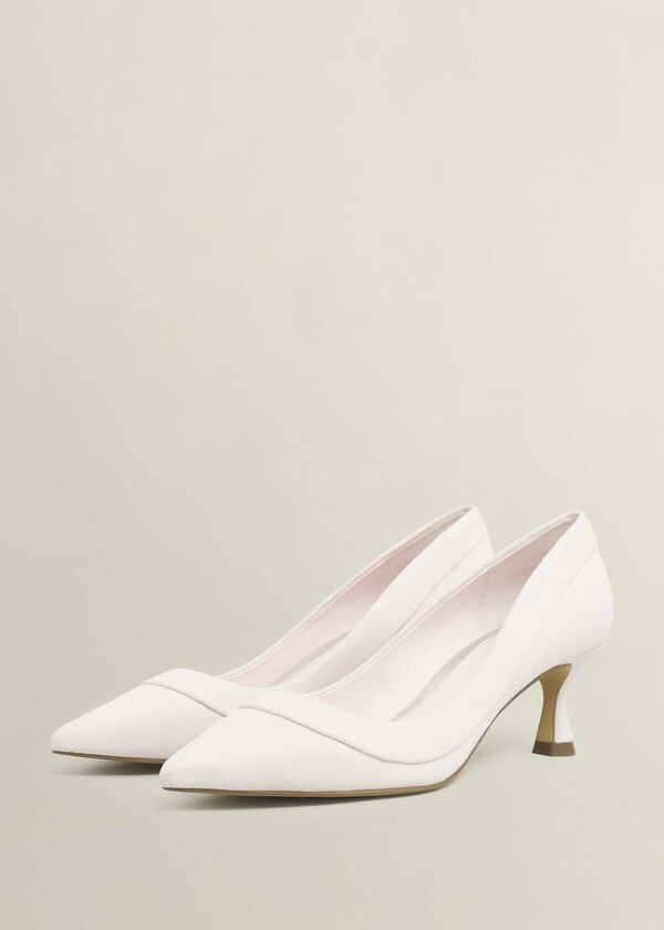 Hobbs Faye Suede Court Shoes Pale Pink