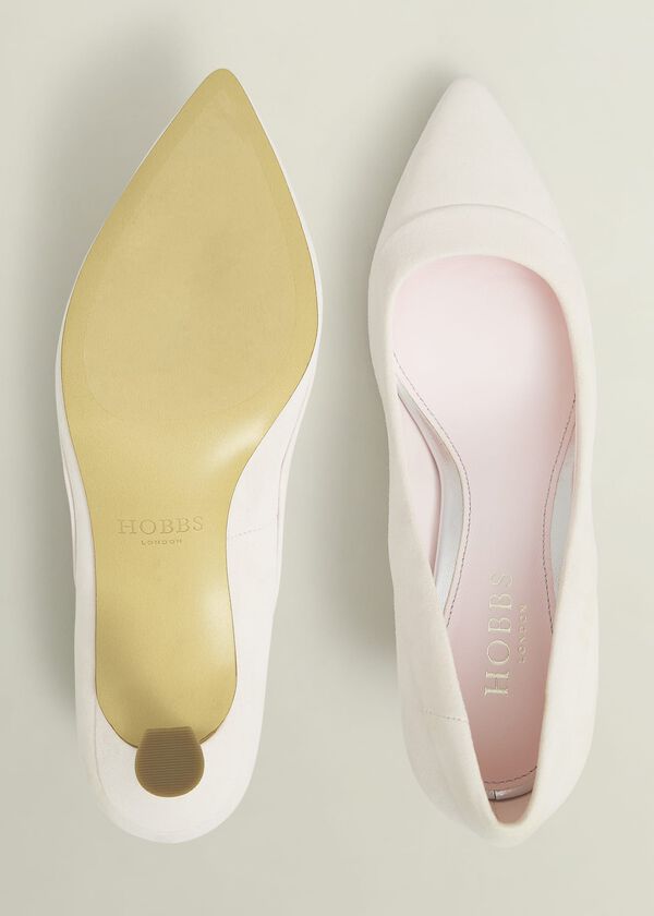 Hobbs Faye Suede Court Shoes Pale Pink