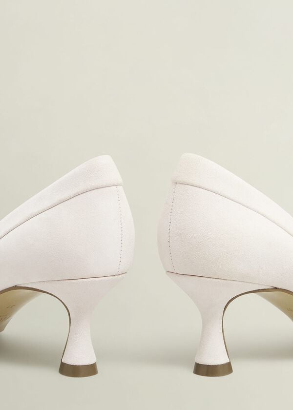 Hobbs Faye Suede Court Shoes Pale Pink