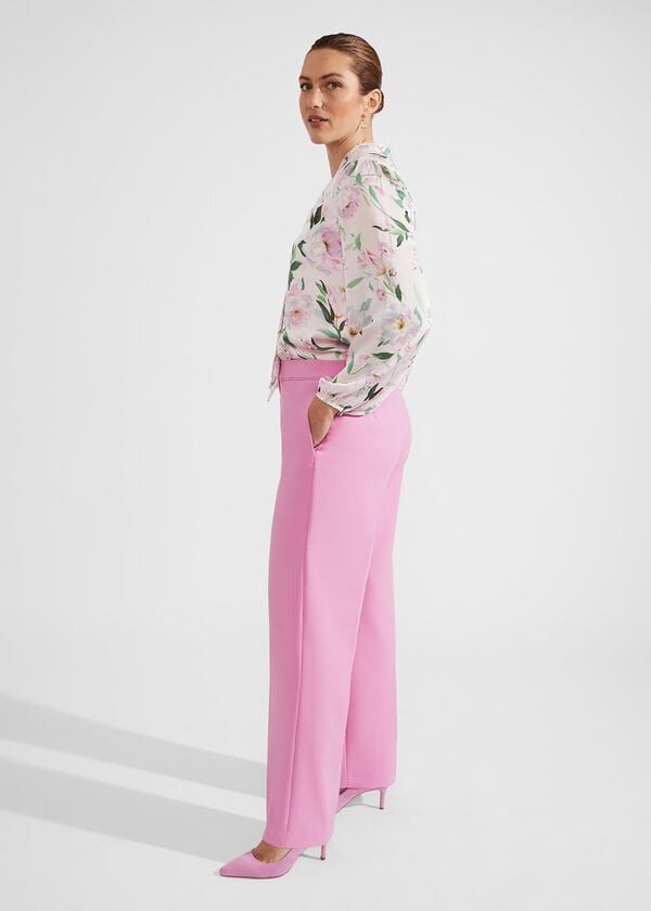 Hobbs Felicity Wide Leg Trousers Carnation Pink