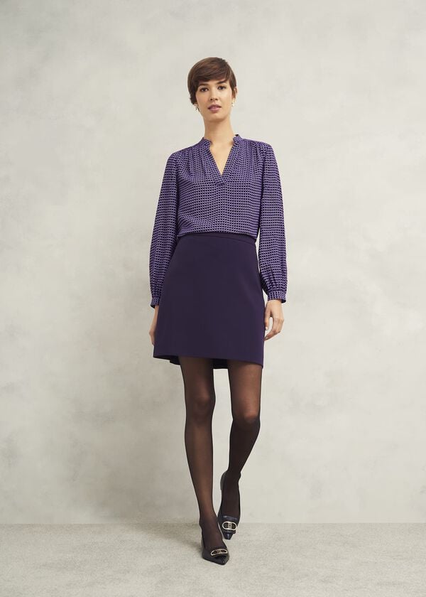 hobbs Fenella Aline Skirt Grape Purple