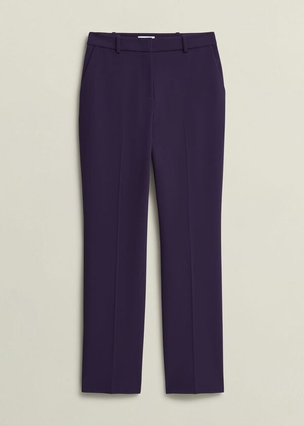 Hobbs Fenella Straight Trousers Grape Purple