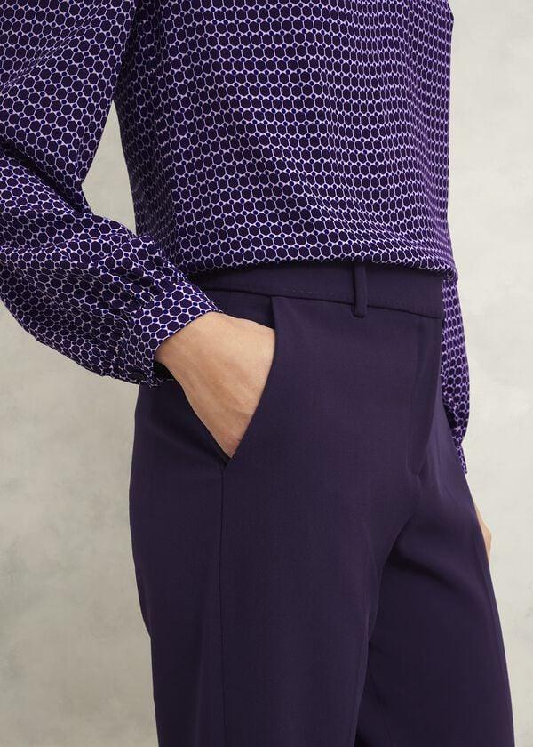 Hobbs Fenella Straight Trousers Grape Purple