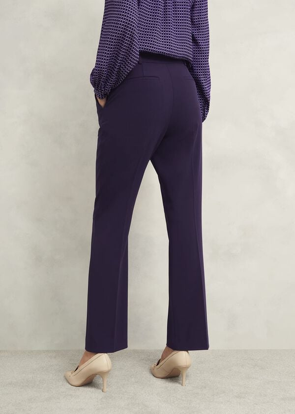 Hobbs Fenella Straight Trousers Grape Purple