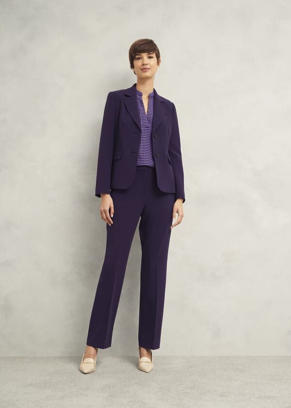 hobbs Fenella Straight Trousers Grape Purple