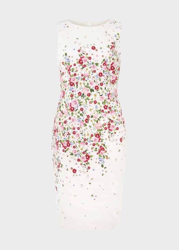 Hobbs Fiona Dress Ivory Multi