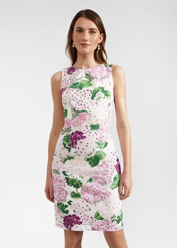 Hobbs Fiona Floral Dress Ivory Multi