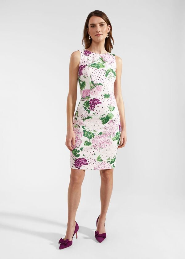hobbs Fiona Floral Dress Ivory Multi