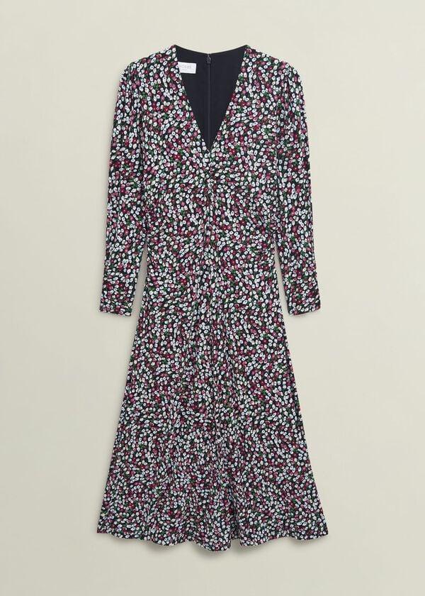 Hobbs Flo Jersey Dress Pink Multi