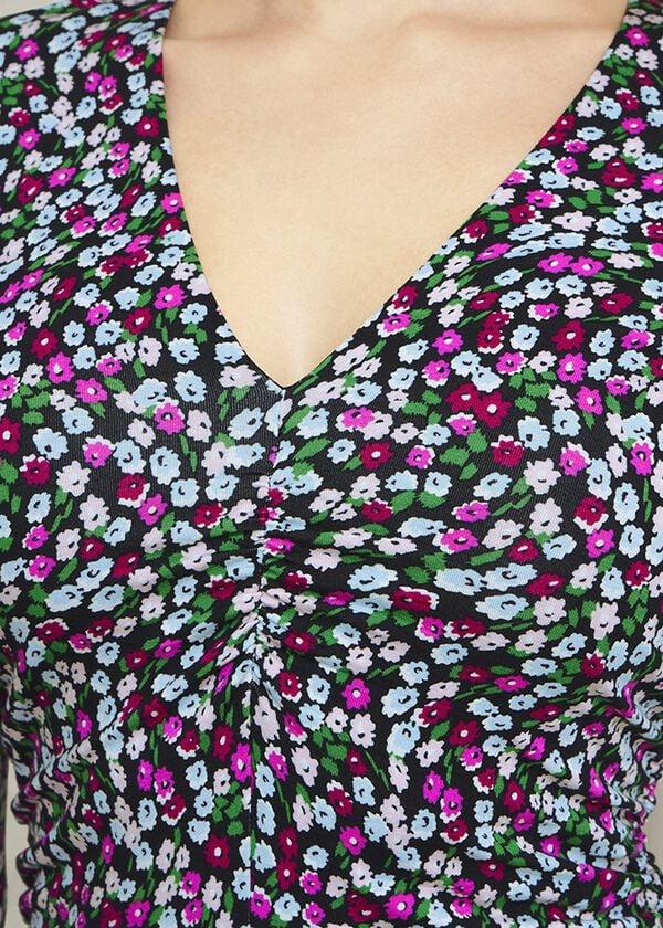 Hobbs Flo Jersey Dress Pink Multi