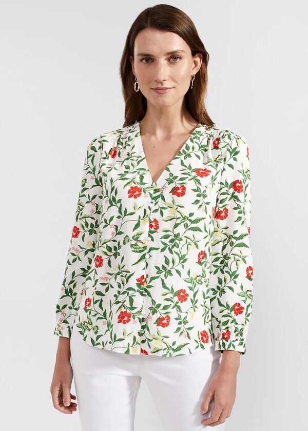 hobbs Florence Blouse Ivory Multi