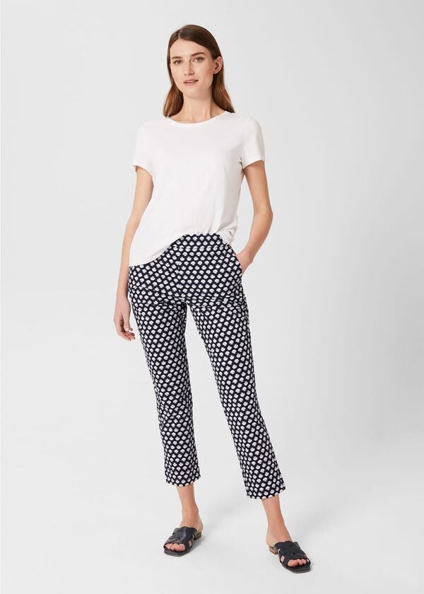 hobbs Florence Slim Leg Capri Navy White