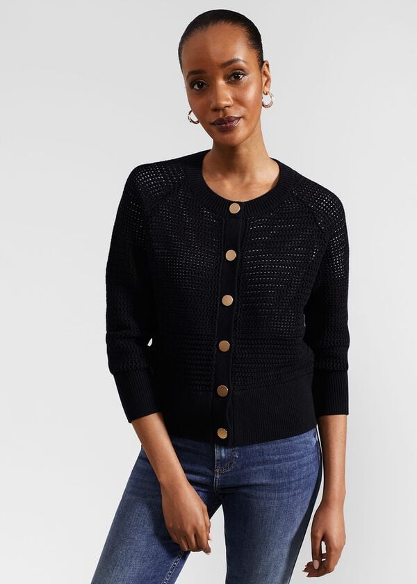 Hobbs Florentina Cotton Cardigan Hobbs Navy