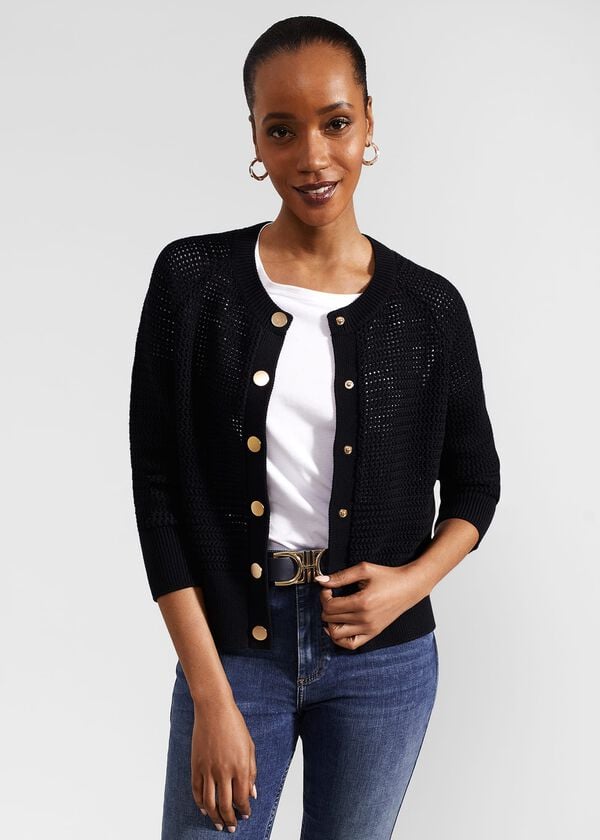 hobbs Florentina Cotton Cardigan Hobbs Navy