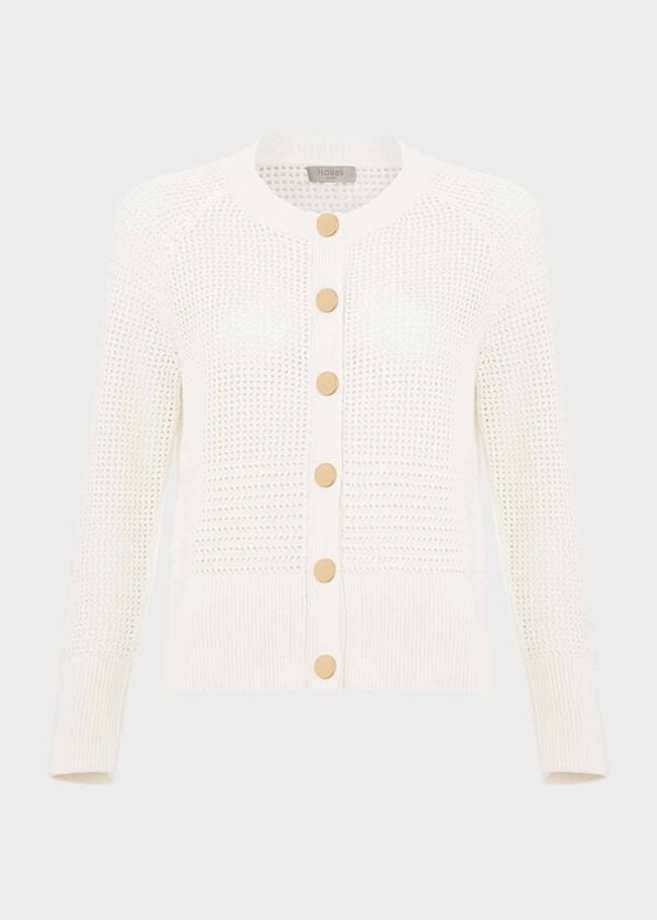 Hobbs Florentina Cotton Cardigan Ivory
