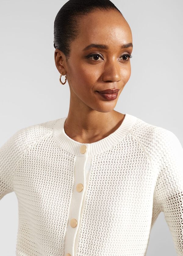 Hobbs Florentina Cotton Cardigan Ivory