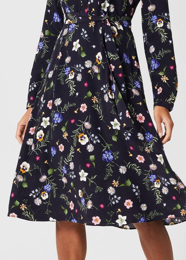 Hobbs Florentine Dress Dark Navy Multi