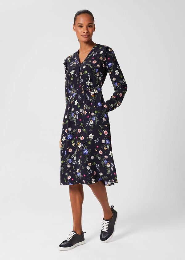 hobbs Florentine Dress Dark Navy Multi
