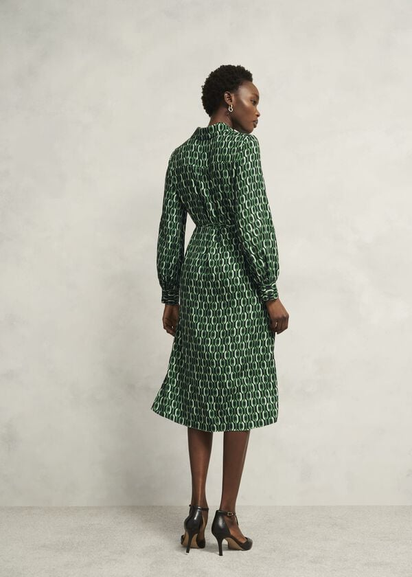 Hobbs Florian Dress Navy Green