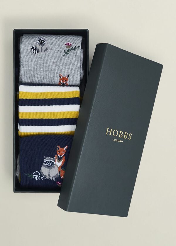 Hobbs Fox Sock Set Navy Multi