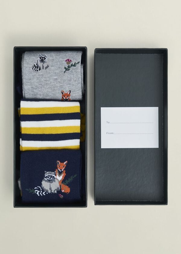 Hobbs Fox Sock Set Navy Multi