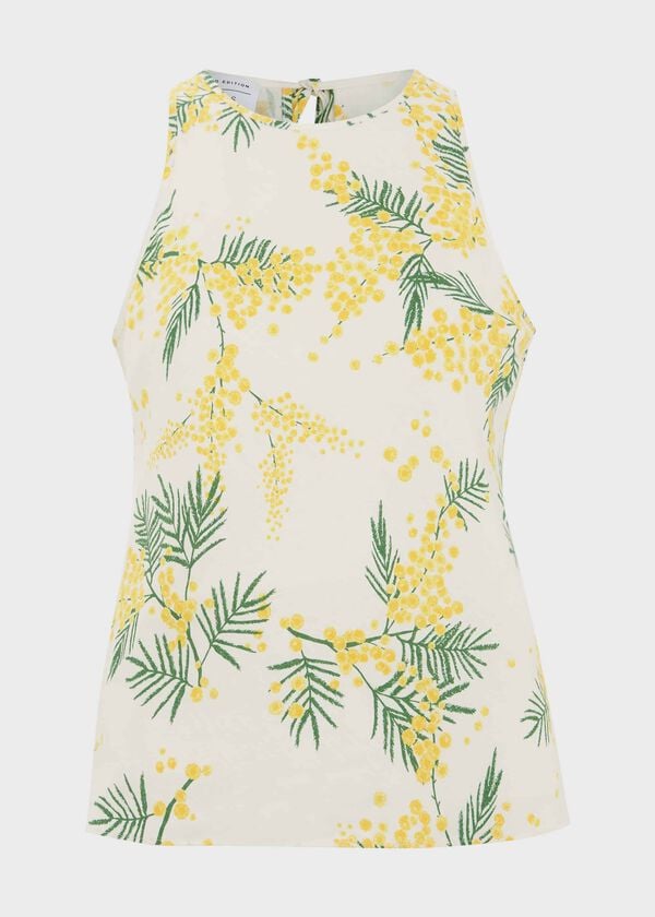 Hobbs Foxcote Top With Linen Ivory Multi