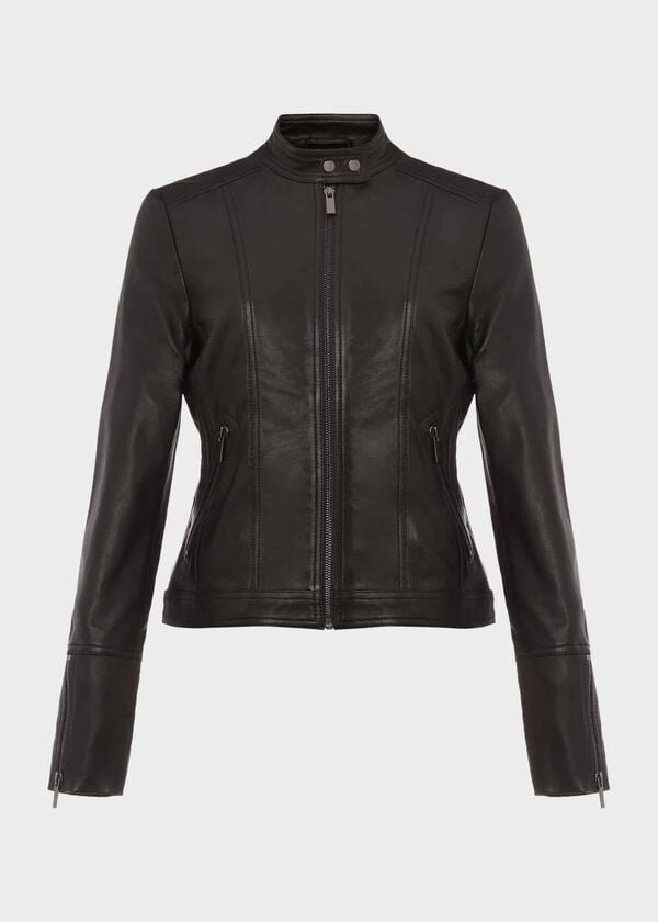 Hobbs Fran Leather Jacket Black