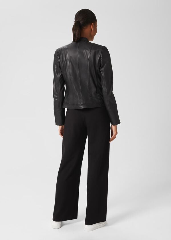 Hobbs Fran Leather Jacket Black